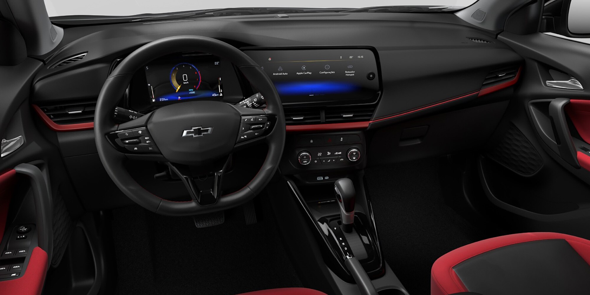 Interior do novo Tracker 2026 com detalhes em cor